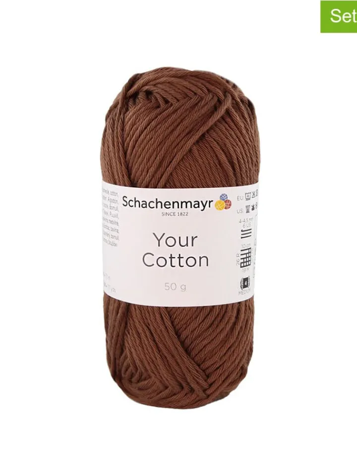 Schachenmayr since 1822 Kreativbedarf & Do-It-Yourself<10er-Set: Baumwollgarne ''Your Cotton'' in Braun - 10x 50 g
