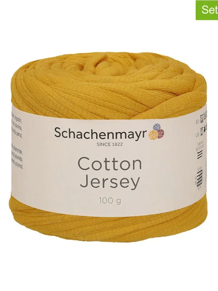 Schachenmayr since 1822 Kreativbedarf & Do-It-Yourself<9er-Set: Baumwoll-Mixgarne ''Cotton Jersey'' in Senf - 9x 100 g