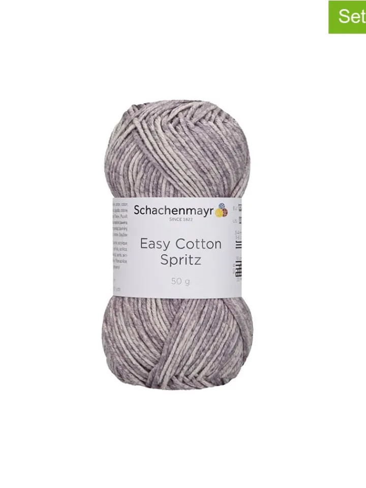 Schachenmayr since 1822 Kreativbedarf & Do-It-Yourself<10er-Set: Baumwoll-Mixgarne ''Easy Cotton Spritz'' in Grau - 10x 50 g