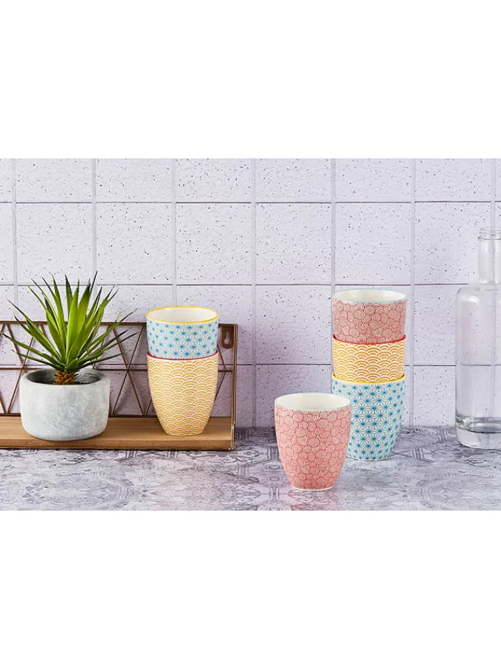 Björn Gedeckter Tisch<6er-Set: Becher "Color" in Rot/ Gelb/ Hellblau - 300 ml
