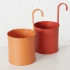 Boltze Kerzen, Vasen & Mehr<2er-Set: Übertöpfe "Riana" in Rot/ Orange - (H)28 Ø 16 cm