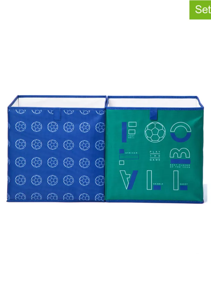 lamino Kisten & Körbe<2er-Set: Boxen in Blau/ Grün - (B)33 x (H)33 x (T)33 cm