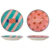 Bloomingville Gedeckter Tisch<2er-Set: Brotteller ''Caramella'' in Rosa/ Türkis - Ø 16 cm