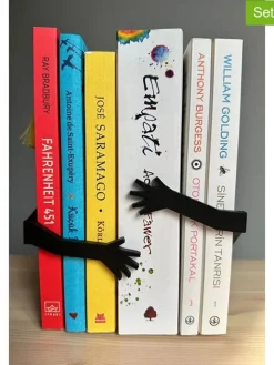 ABERTO DESIGN Wohndekoration<2er-Set: Buchstützen in Schwarz - (B)7,5 x (H)12 cm