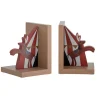 Bloomingville mini Kindermöbel<2er-Set: Buchstützen "Santos" in Natur/ Rot - (L)11 x (B)15 x (H)22 cm