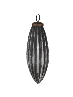 Clayre & Eef Weihnachtsschmuck<4er-Set: Christbaumkugeln in Grau/ Silber - (H)15 x Ø 8 cm