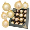 Krebs Glas Lauscha Weihnachtsschmuck<16er-Set: Christbaumkugeln in Gold