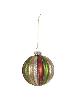 Clayre & Eef Weihnachtsschmuck<4er-Set: Christbaumkugeln in Bunt - (H)8 x Ø 8 cm