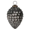 Clayre & Eef Weihnachtsschmuck<2er-Set: Christbaumkugeln in Silber/ Schwarz - (H)11 x Ø 8 cm