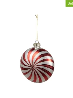 Clayre & Eef Weihnachtsschmuck<2er-Set: Christbaumkugeln in Rot/ Silber - Ø 10 cm