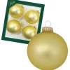 Krebs Glas Lauscha Weihnachtsschmuck<4er-Set: Christbaumkugeln in Gold - Ø 8 cm