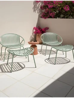 Beliani Gartenmöbel<4er-Set Cocktailsessel CASPERIA in Grün