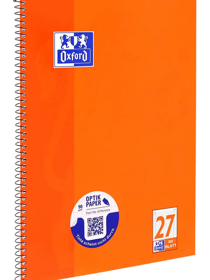 Oxford Büro- & Schulbedarf<5er-Set: Collegeblöcke " - Lineatur 27" in Orange - DIN A4