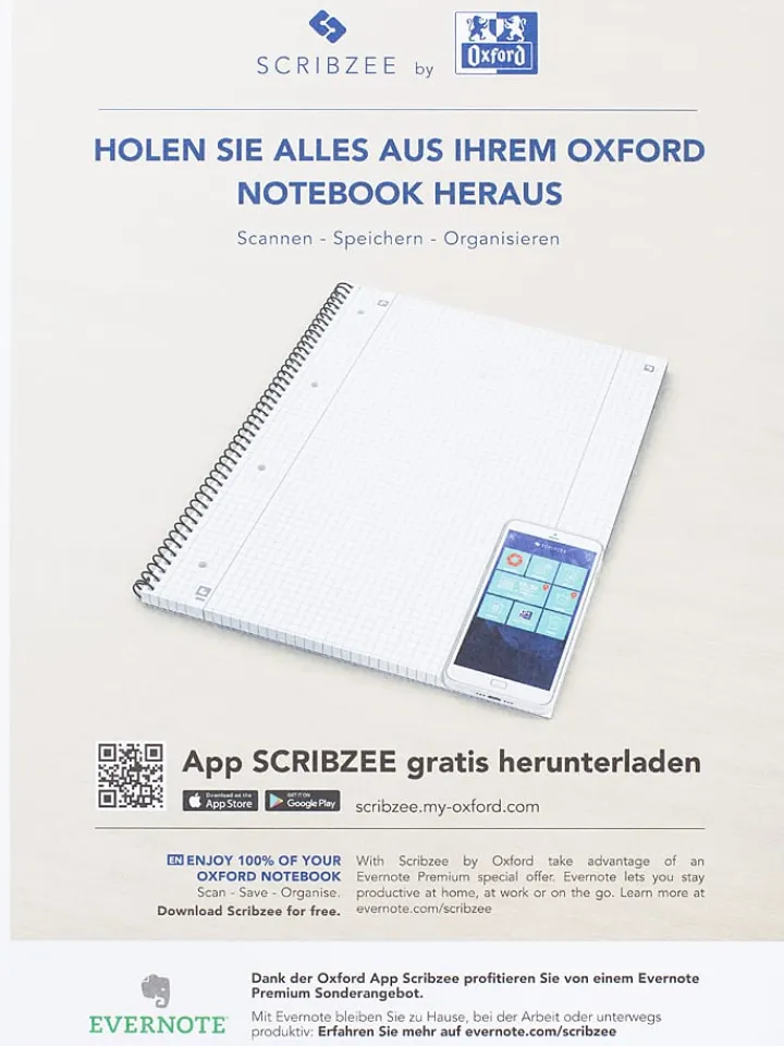 Oxford Büro- & Schulbedarf<5er-Set: Collegeblöcke " - Lineatur 27" in Orange - DIN A4