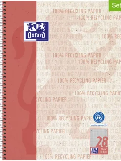 Oxford Büro- & Schulbedarf<2er-Set: Collegeblöcke " Recycling" in Rot - DIN A4