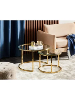 Beliani Tische<1er-Set Couchtisch GRANGE in Gold