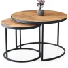 Evila Tische<2er-Set: Couchtische "Oden" in Hellbraun/ Schwarz