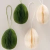 Boltze Wohndekoration<4er-Set: Dekoanhänger "Eggo" in Creme/ Grün - (H)8 cm