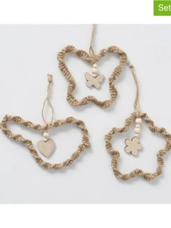 Boltze Wohndekoration<3er-Set: Dekoanhänger "Juto" in Beige - (B)18 x (H)12 cm
