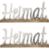 GILDE Dekofiguren & -Objekte<2er-Set: Dekoaufsteller "Heimat" in Hellbraun/ Silber - (B)44 x (H)18 cm