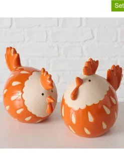 Boltze Dekofiguren & -Objekte<2er-Set: Dekofiguren "Agathy" in Orange/ Creme - (H)12 cm