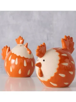 Boltze Dekofiguren & -Objekte<2er-Set: Dekofiguren "Agathy" in Orange/ Creme - (H)12 cm