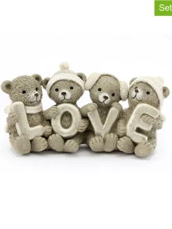 SiL Interiors Dekofiguren & -Objekte<2er-Set: Dekofiguren "Bears Love" in Hellbraun - (B)15,5 x (H)7,5 x (T)5 cm