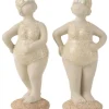 J Line Dekofiguren & -Objekte<2er-Set: Dekofiguren "Frau" in Beige - (H)25 cm