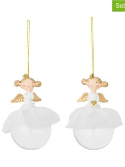 Bloomingville Wohndekoration<2er-Set: Dekohänger ''Griselda'' in Weiß - (L)11,5 cm
