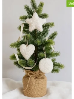 ABERTO DESIGN Weihnachtsschmuck<3er-Set: Dekohänger in Creme - (L)12 cm