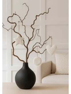 ABERTO DESIGN Weihnachtsschmuck<3er-Set: Dekohänger in Creme - (L)12 cm