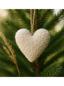 ABERTO DESIGN Weihnachtsschmuck<3er-Set: Dekohänger in Creme - (L)12 cm
