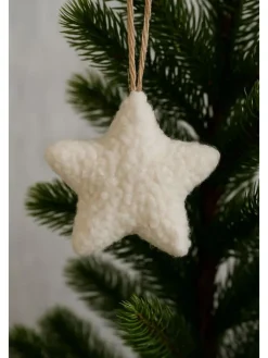 ABERTO DESIGN Weihnachtsschmuck<3er-Set: Dekohänger in Creme - (L)12 cm