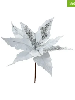 Clayre & Eef Wohndekoration<2er-Set: Dekopflanzen in Weiß/ Silber - (H)26 cm