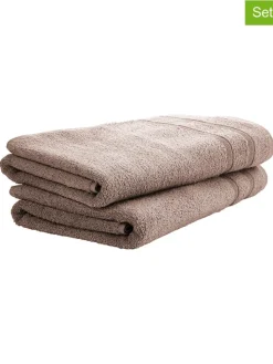 UNCOVER BY SCHIESSER Badtextilien<2er-Set: Duschtücher "Brooklyn" in Taupe