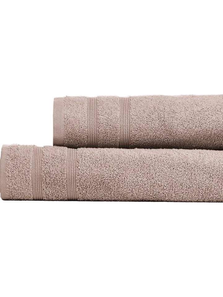 UNCOVER BY SCHIESSER Badtextilien<2er-Set: Duschtücher "Brooklyn" in Taupe