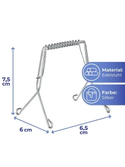 Wenko Koch- & Backutensilien<10er-Set: Edelstahl-Rouladenklammern - (L)7,5 cm