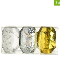Depot Partyzubehör & -Dekoration<4er-Set: Eiknäuel "Fancy" in Silber/ Gold - 4x 3 Stück (à 15 m)