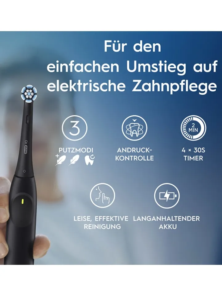Oral-B Technik|Zahn & Mundpflege<2er-Set: Elektrische Zahnbürsten "iO Series 2" in Schwarz/ Gold