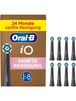 Oral-B Technik|Zahn & Mundpflege<8er-Set: Ersatz-Bürstenköpfe "iO Sanfte Reinigung" in Schwarz