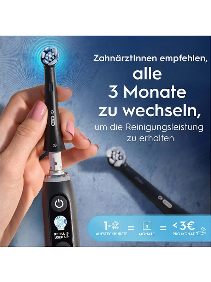Oral-B Technik|Zahn & Mundpflege<8er-Set: Ersatz-Bürstenköpfe "iO Ultimative Reinigung" in Schwarz