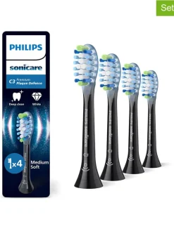 PHILIPS sonicare Zahn & Mundpflege<4er-Set: Ersatz-Bürstenköpfe "Premium Plaque Defence" in Schwarz