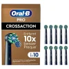 Oral-B Technik|Zahn & Mundpflege<10er-Set: Ersatz-Bürstenköpfe "Pro CrossAction" in Schwarz