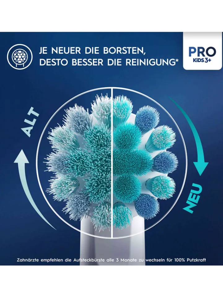 Oral-B Technik|Zahn & Mundpflege<4er-Set: Ersatz-Bürstenköpfe "Pro Kids 3+"