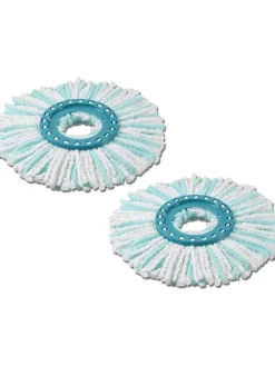 Leifheit Putz- & Waschutensilien<2er-Set: Ersatzköpfe "Clean Twist Disc Mop micro duo" in Türkis - 2x 2 Stück