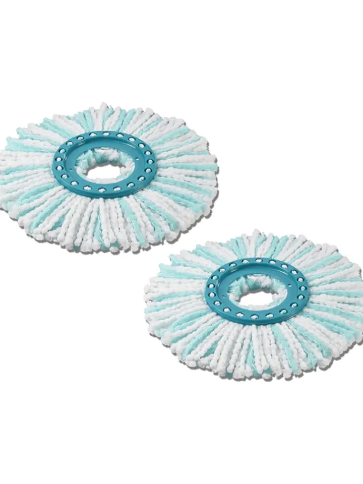 Leifheit Putz- & Waschutensilien<2er-Set: Ersatzköpfe "Clean Twist Disc Mop micro duo" in Türkis - 2x 2 Stück
