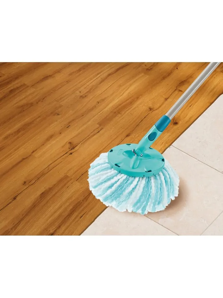 Leifheit Putz- & Waschutensilien<2er-Set: Ersatzköpfe "Clean Twist Disc Mop micro duo" in Türkis - 2x 2 Stück
