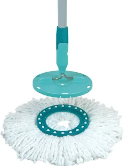 Leifheit Putz- & Waschutensilien<2er-Set: Ersatzköpfe "Disc Mop" in Weiß/ Türkis - 2x 2 Stück