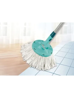 Leifheit Putz- & Waschutensilien<2er-Set: Ersatzköpfe "Disc Mop" in Weiß/ Türkis - 2x 2 Stück