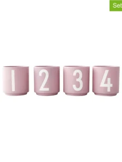 Design Letters Gedeckter Tisch<4er-Set: Espressobecher in Rosa/ Weiß - 50 ml